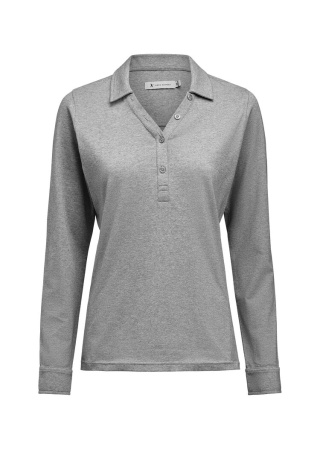 Dámská polokošile SUPREME POLO LS Šedá melange Front Dámská polokošile SUPREME POLO LS Šedá melange Front