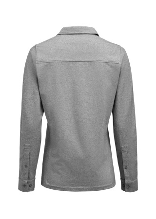 Dámská polokošile SUPREME POLO LS Šedá melange Back Dámská polokošile SUPREME POLO LS Šedá melange Back