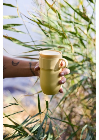 Cestovní termohrnek TED, žlutý  