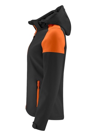 Dámská softshellová bunda Prime Černá/oranžová Side Dámská softshellová bunda Prime Černá/oranžová Side