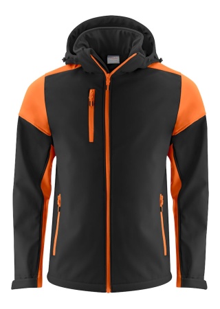 Softshellová bunda Prime Černá/oranžová Front Softshellová bunda Prime Černá/oranžová Front