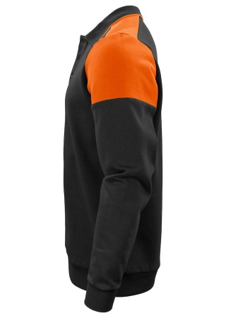 Dvoubarevná mikina s límečkem Prime Černá/oranžová Side Dvoubarevná mikina s límečkem Prime Černá/oranžová Side