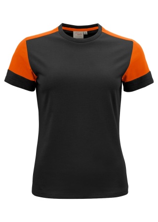 Dvoubarevné dámské tričko Prime T Černá/oranžová Front Dvoubarevné dámské tričko Prime T Černá/oranžová Front