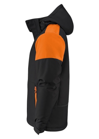 Zateplená softshellová bunda Prime Černá/oranžová Side Zateplená softshellová bunda Prime Černá/oranžová Side
