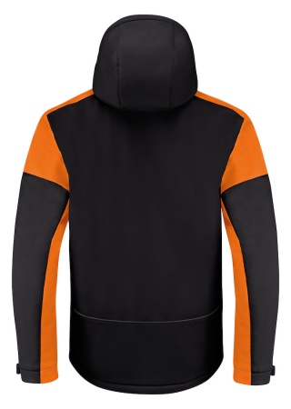 Zateplená softshellová bunda Prime Černá/oranžová Back Zateplená softshellová bunda Prime Černá/oranžová Back