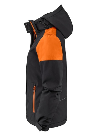 Zateplená dámská softshellová bunda Prime Černá/oranžová Side Zateplená dámská softshellová bunda Prime Černá/oranžová Side