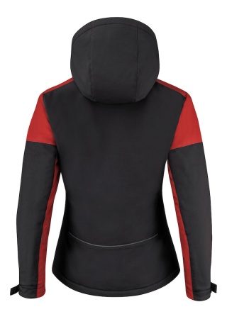 Zateplená dámská softshellová bunda Prime Černá/červená Back Zateplená dámská softshellová bunda Prime Černá/červená Back