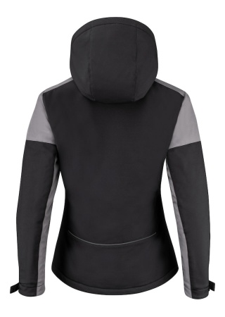 Zateplená dámská softshellová bunda Prime Černá/antracit Back Zateplená dámská softshellová bunda Prime Černá/antracit Back