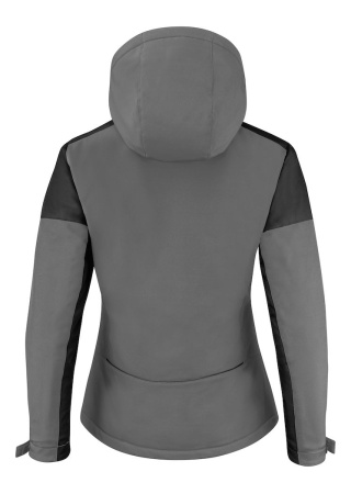 Zateplená dámská softshellová bunda Prime antracit/černá Back Zateplená dámská softshellová bunda Prime antracit/černá Back